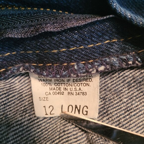 Vtg Lee Jeans 12 L Measures 26x32 Straight High Rise 80s Mom Dark Wash USA - Picture 4 of 11